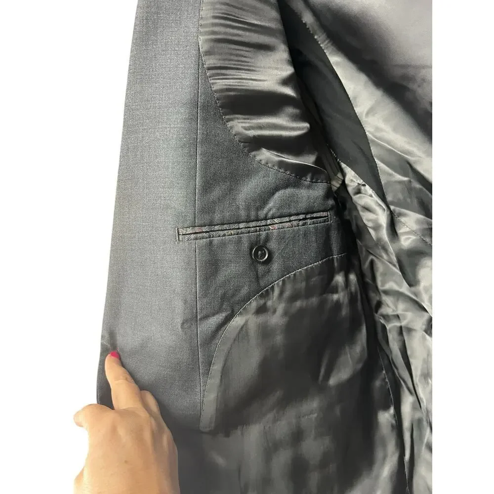 Lauren Ralph Lauren Men's Dark Gray Blazer Wool Natural Stretch 46R